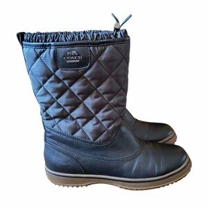 Coach Quilted Black and Brown Boots